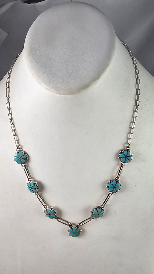 Zuni Turquoise and sterling necklace