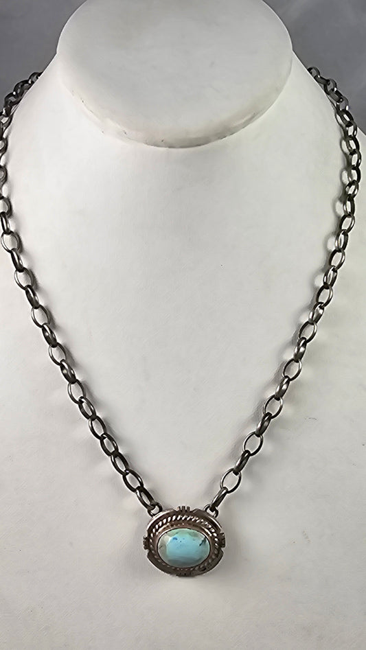 Turquoise and sterling necklace