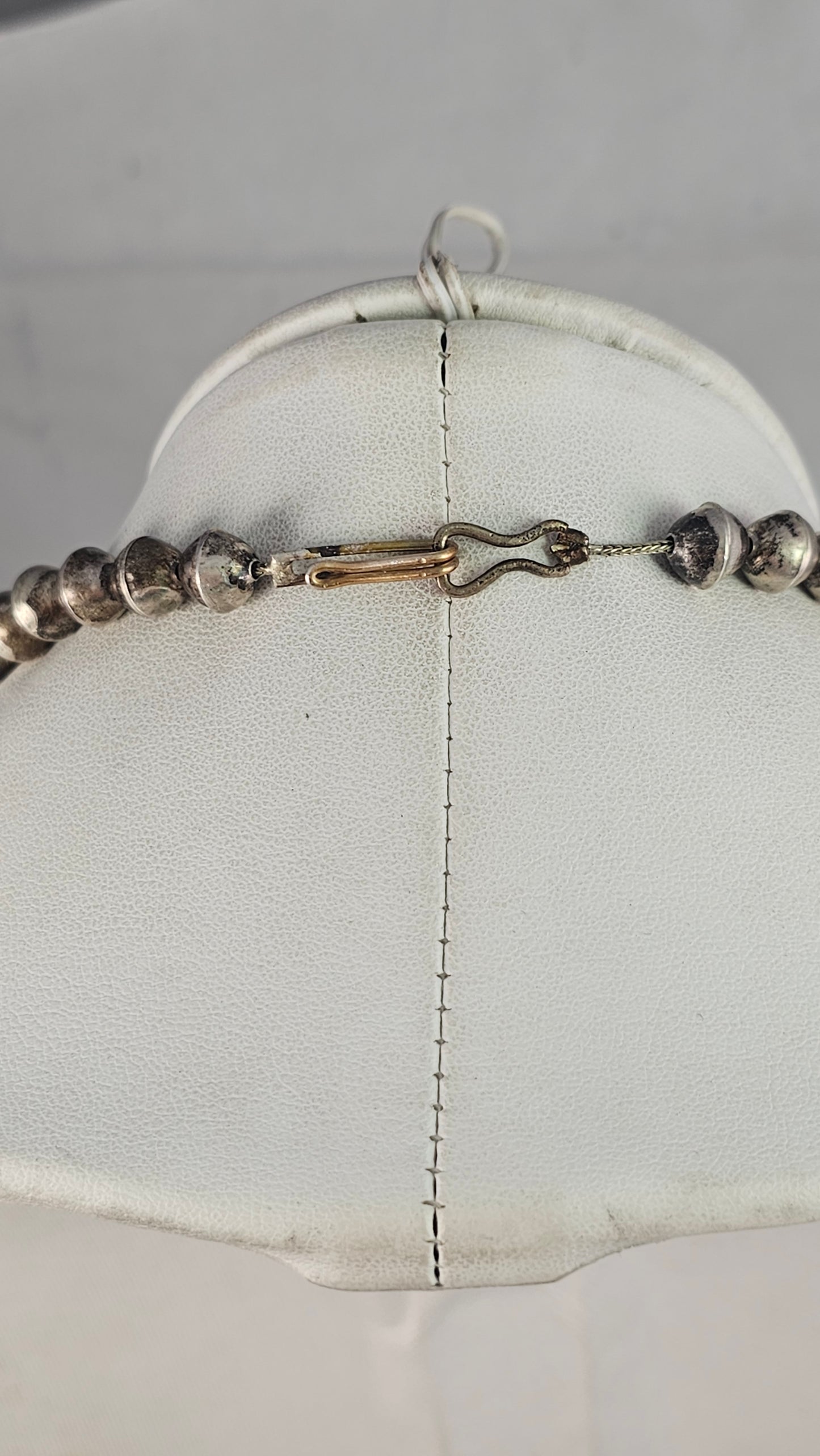 Coral and sterling squash blossom necklace