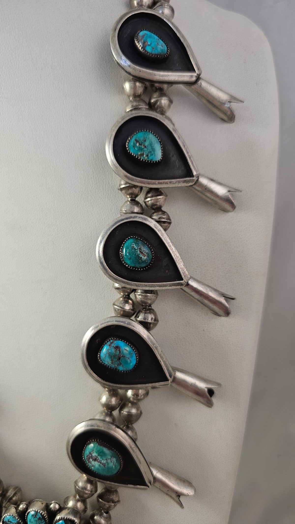 Shadowbox squash blossom necklace
