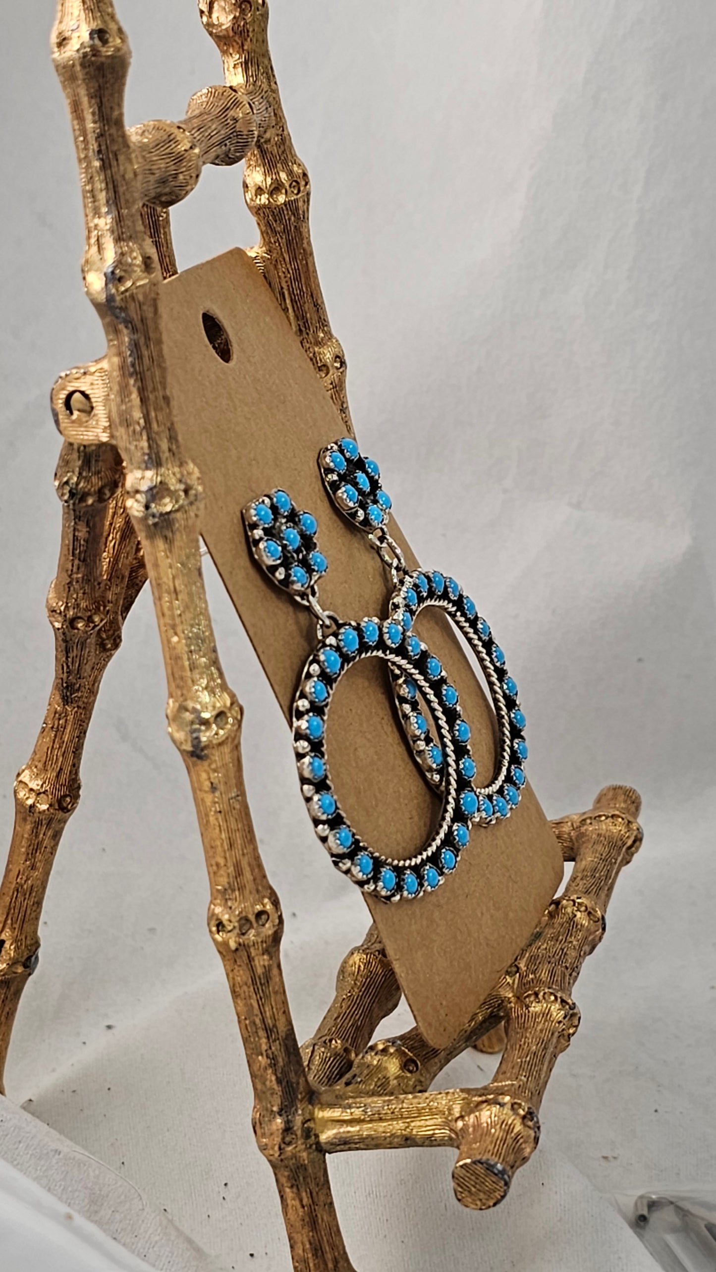 Snake eye turquoise hoop earrings