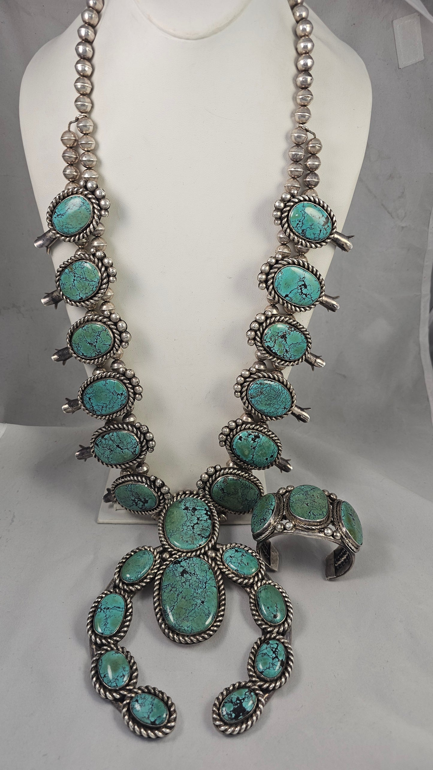 Squash blossom necklace and bracelet set