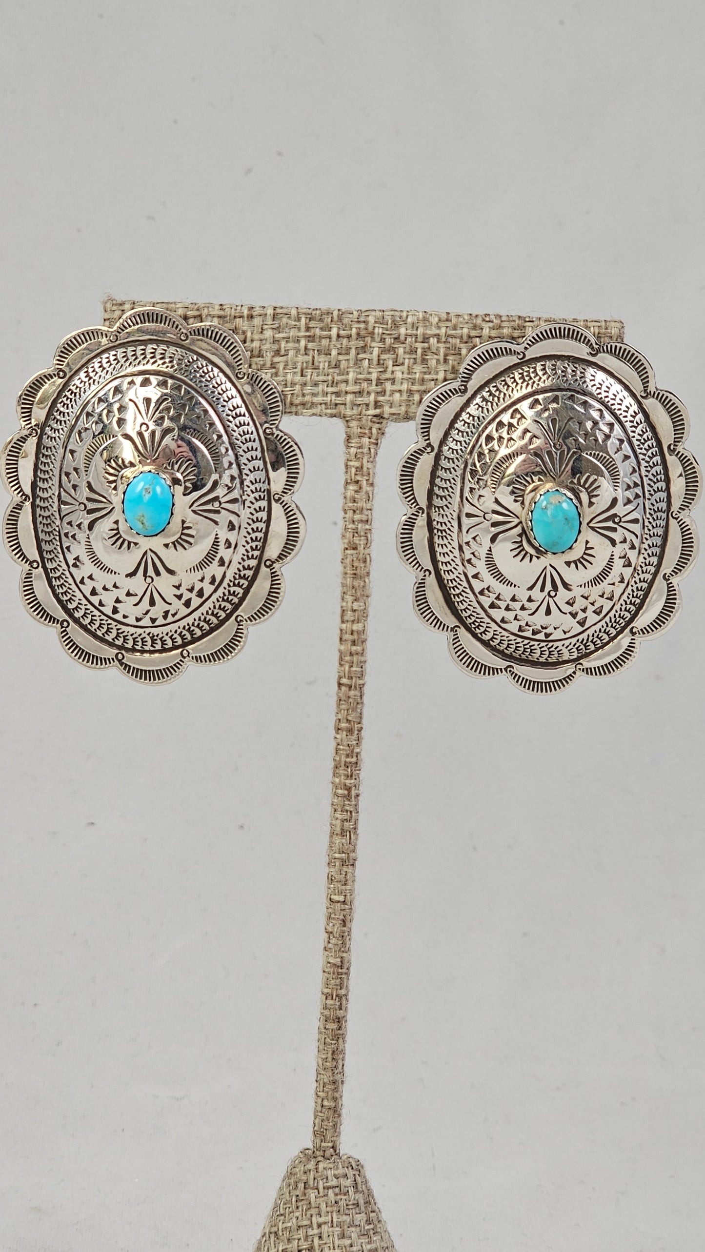 Stamped concho earrings