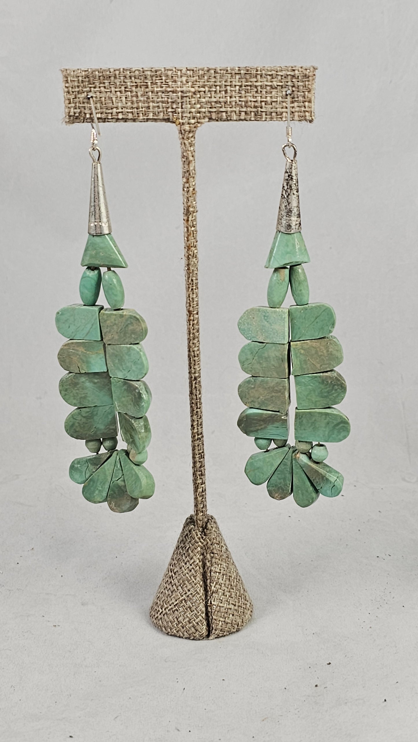 Turquoise slab earrings