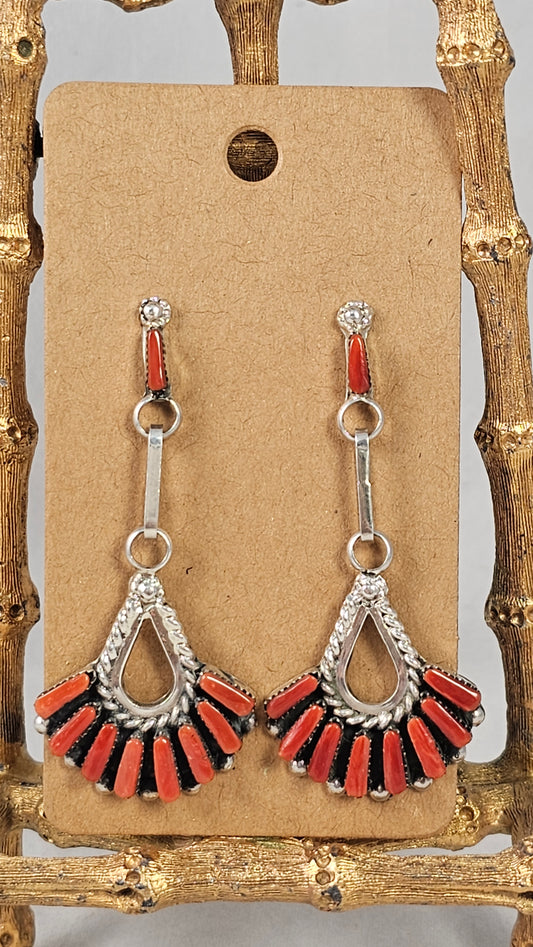 Coral & sterling earrings