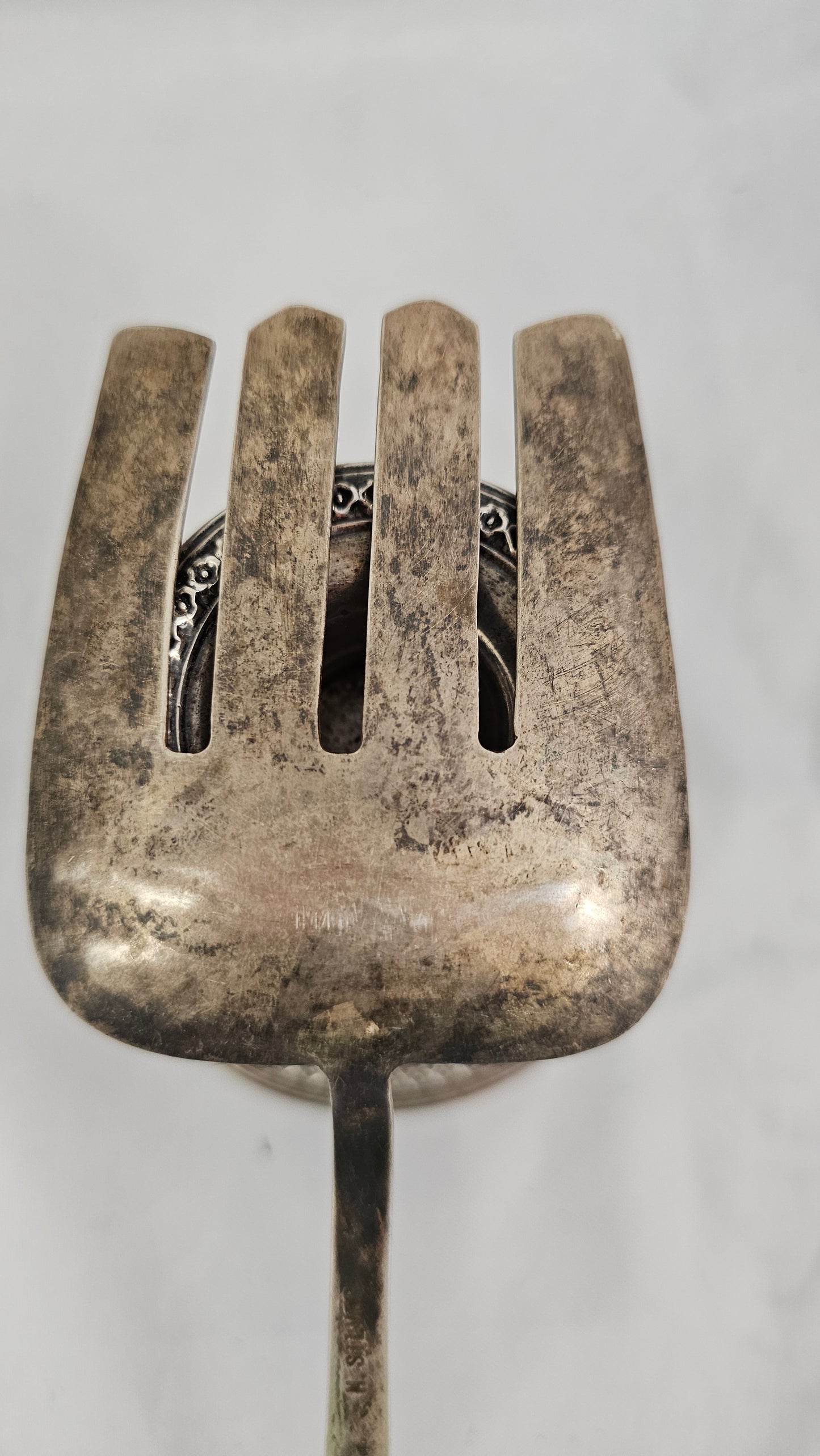Salad fork & spoon sterling and turquoise
