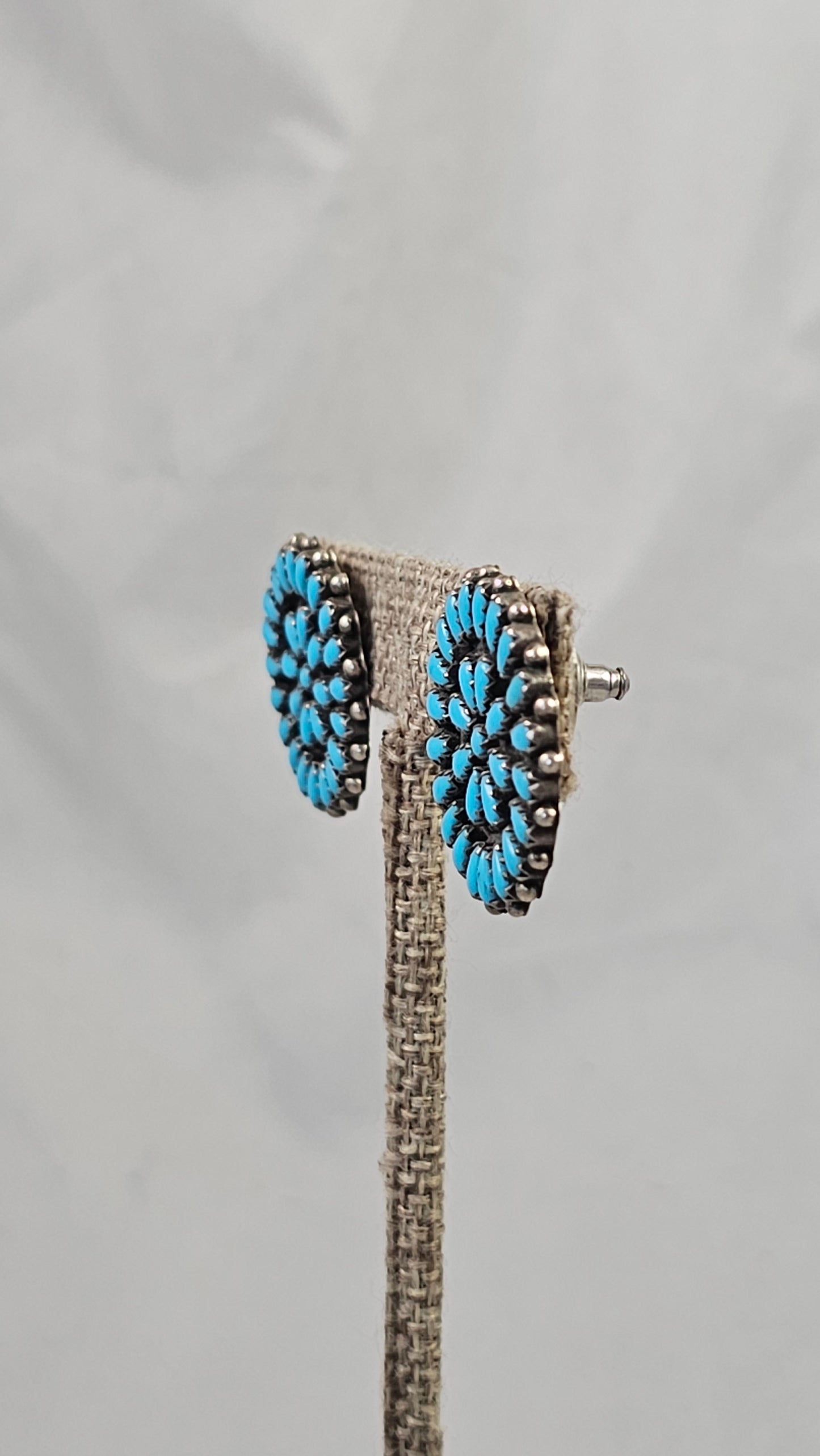 Zuni petit-point turquoise cluster earrings