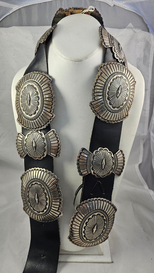 HEAVY Concho Belt sterling silver