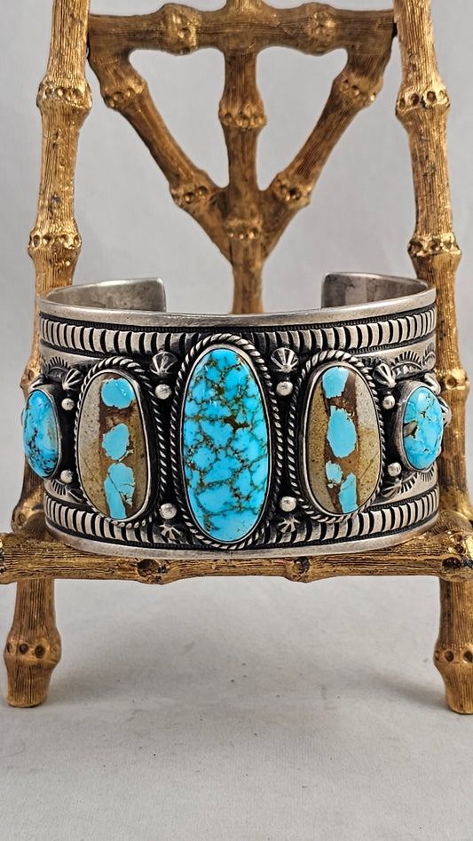 Turquoise and sterling cuff