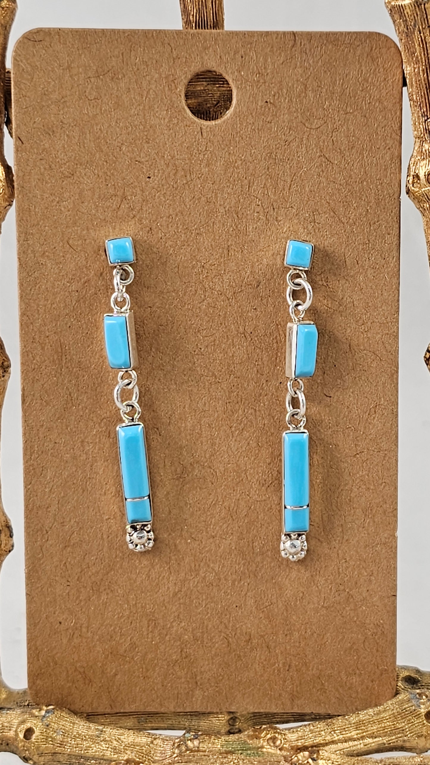 Turquoise hinged earrings