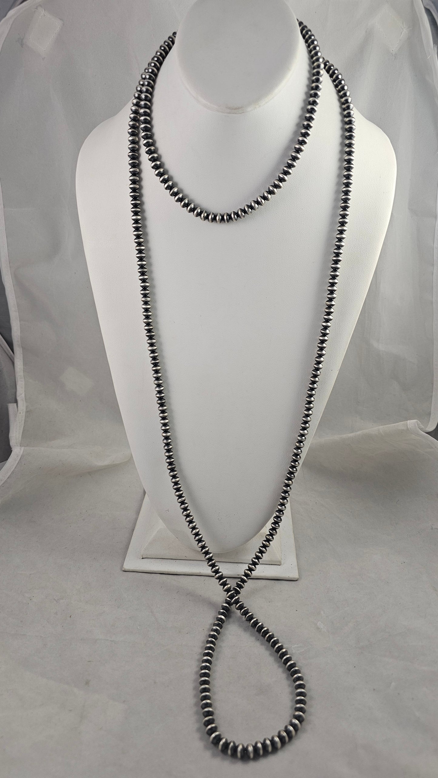 Navajo pearl necklace 60" 6.5mm