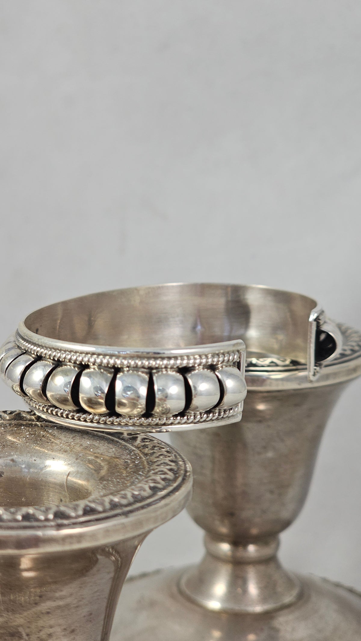 Sterling Tom Charlie design cuff by Priscilla Apache