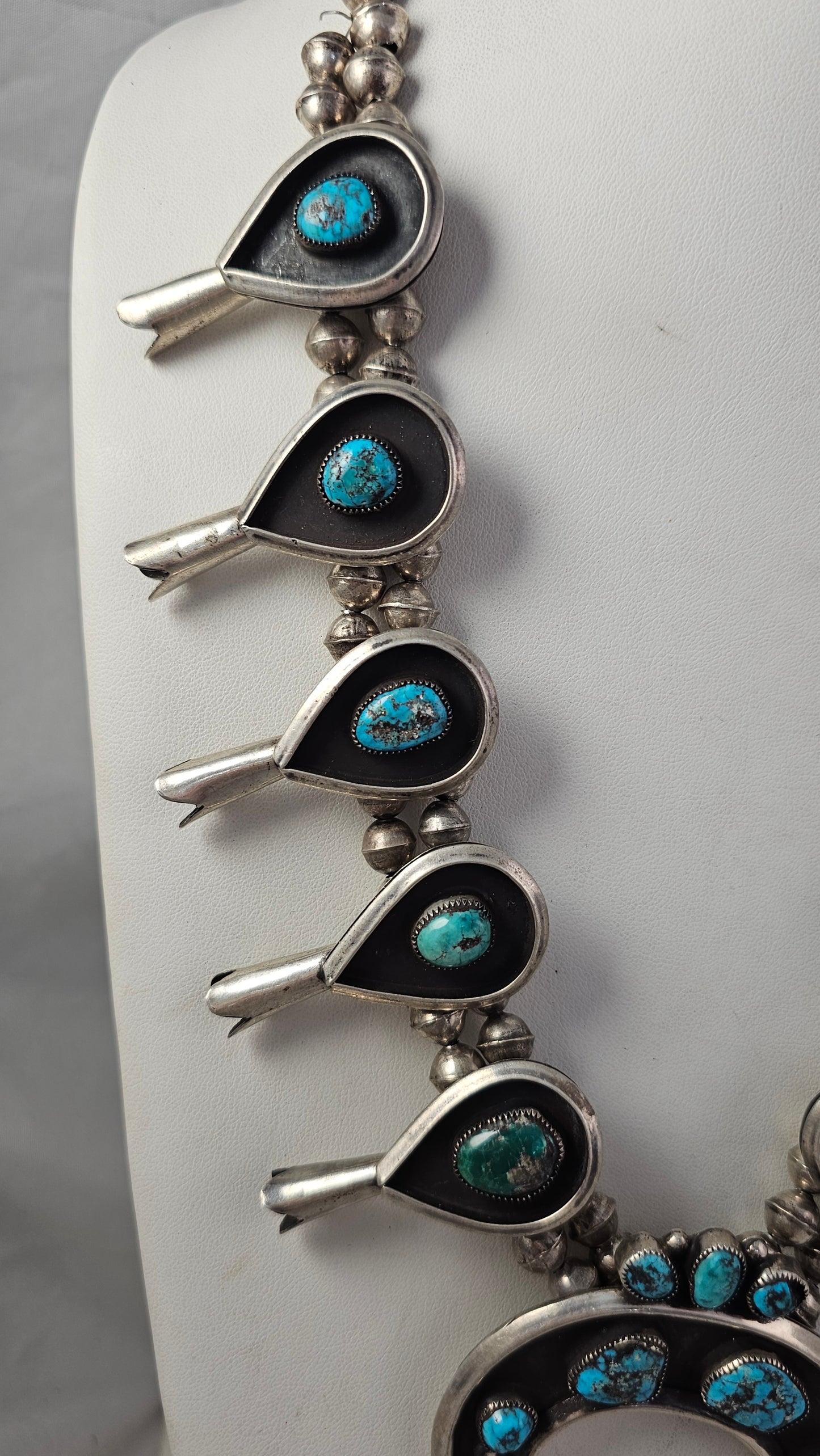 Shadowbox squash blossom necklace