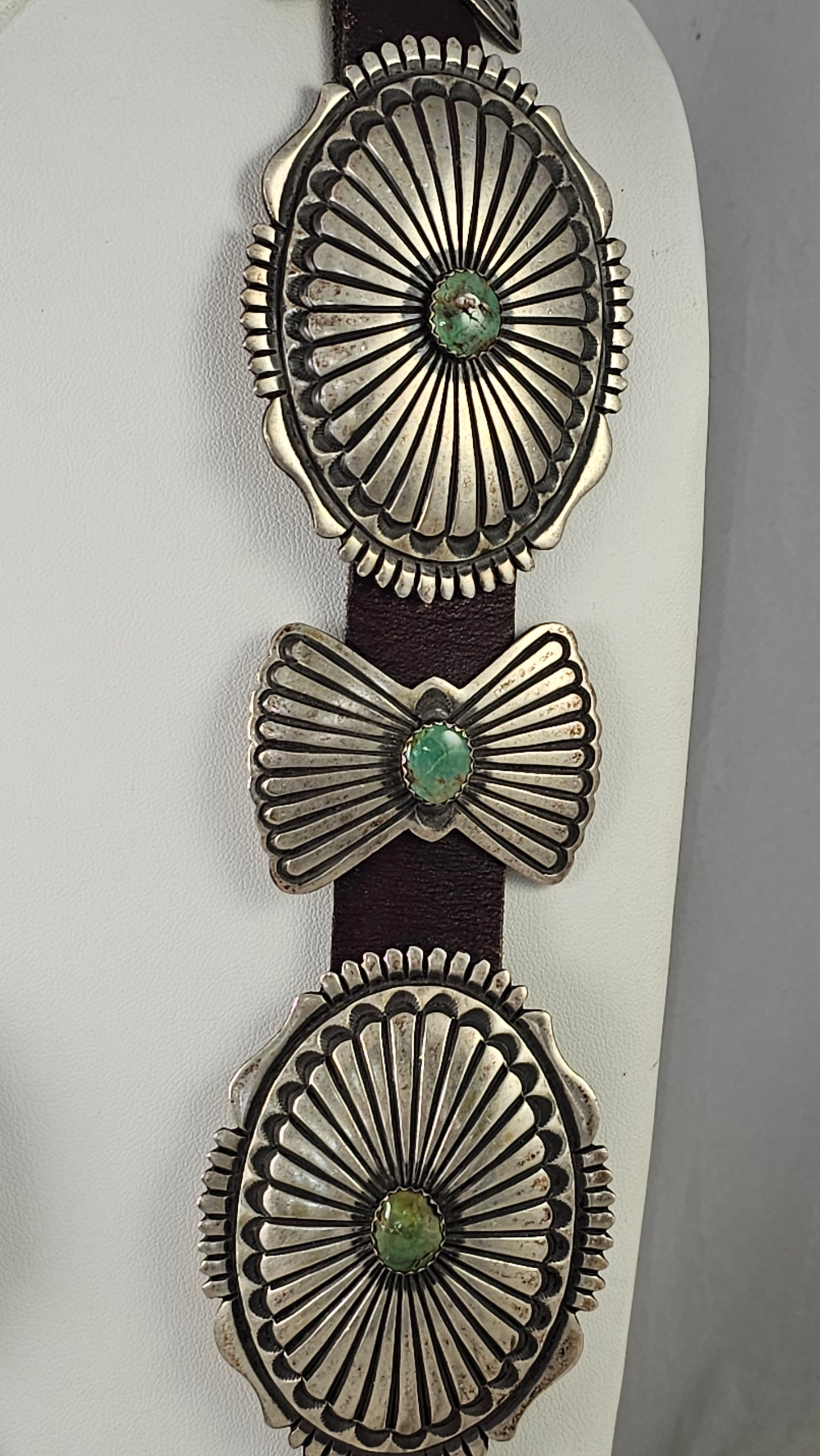 Concho belt by Leon Martinez