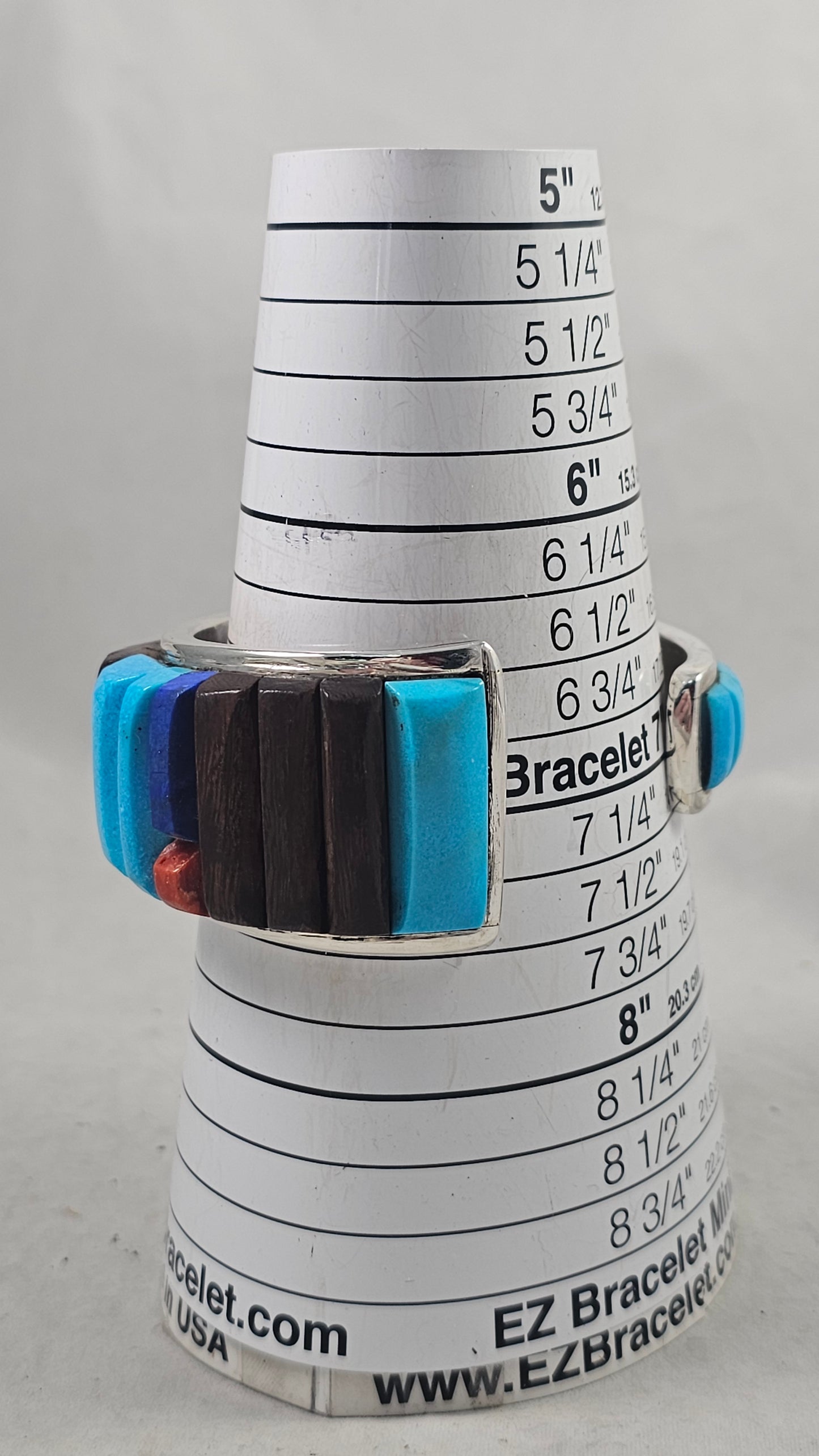 Chimney Butte geometric design turquoise cuff bracelet.