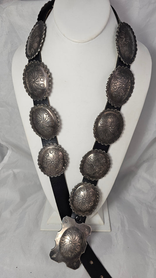 Concho Belt Vintage Sterling Silver