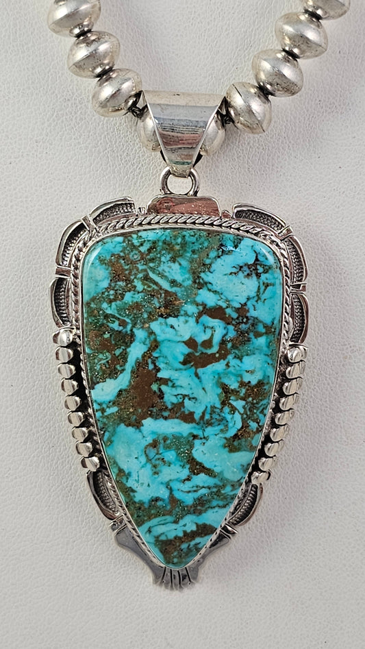 Turquoise and sterling pendant