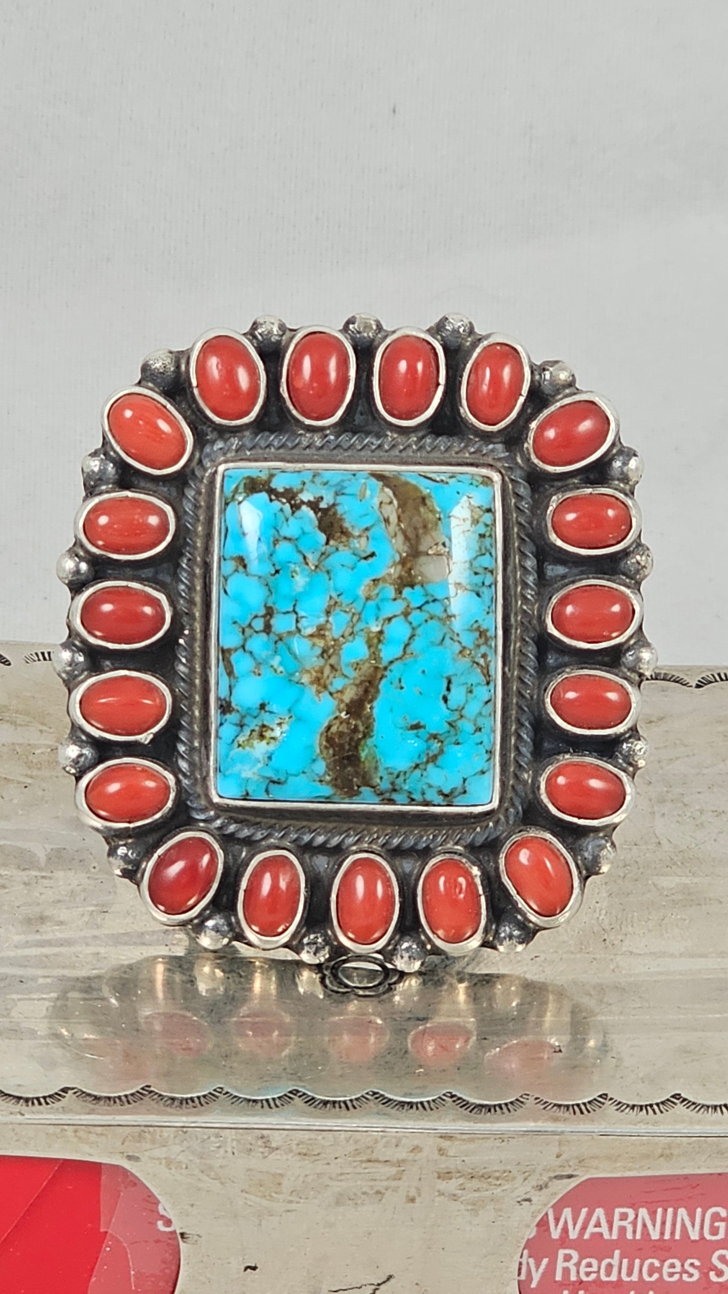 Turquoise and coral ring from RALPH Lauren Collection