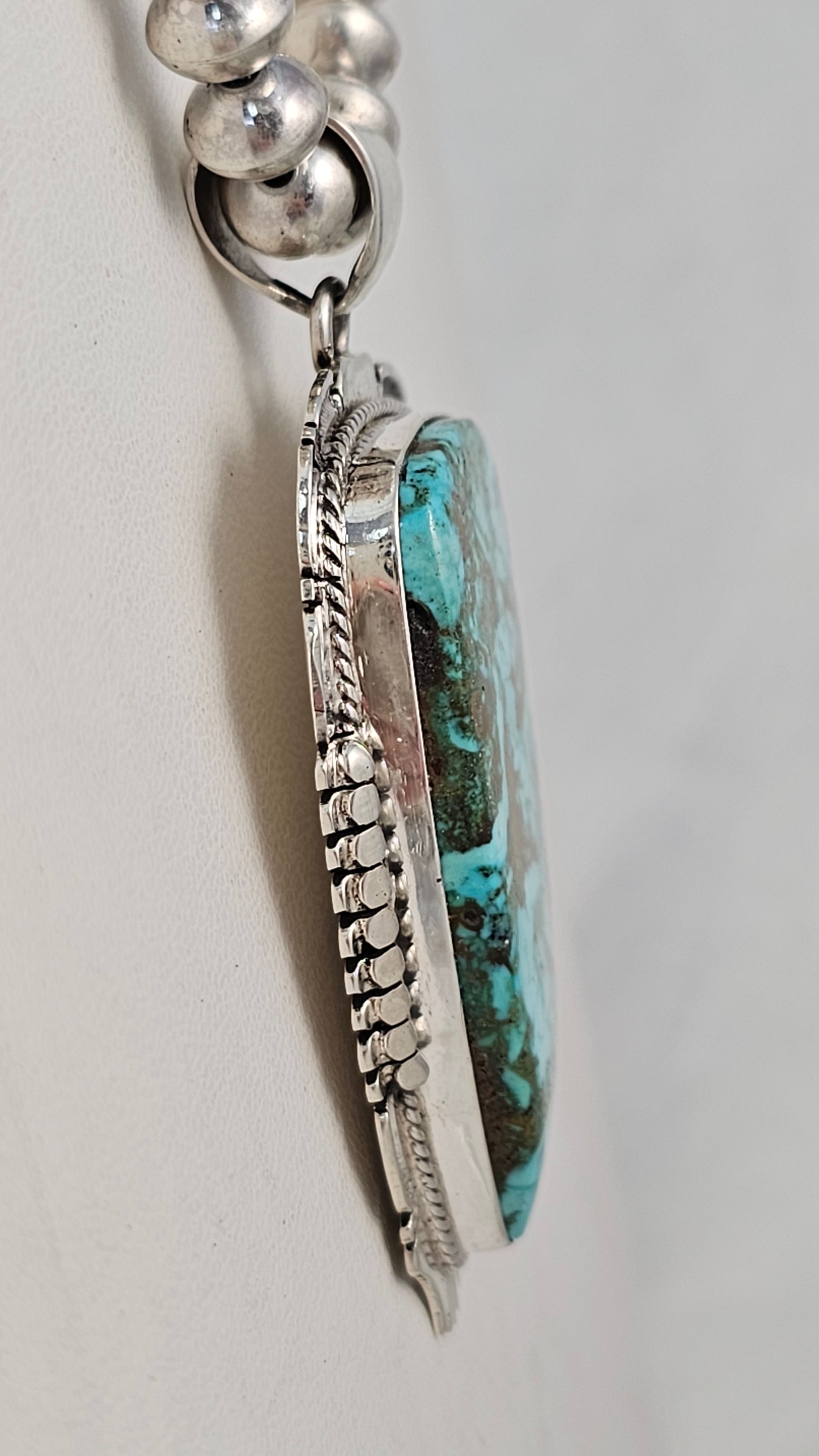Turquoise and sterling pendant