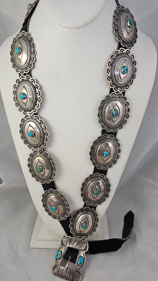 Concho belt turquoise and sterling