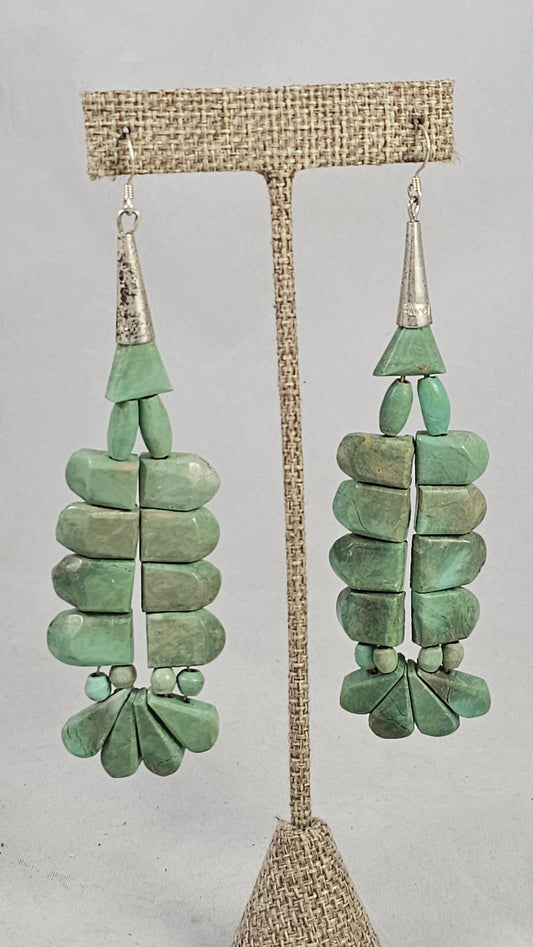 Turquoise slab earrings