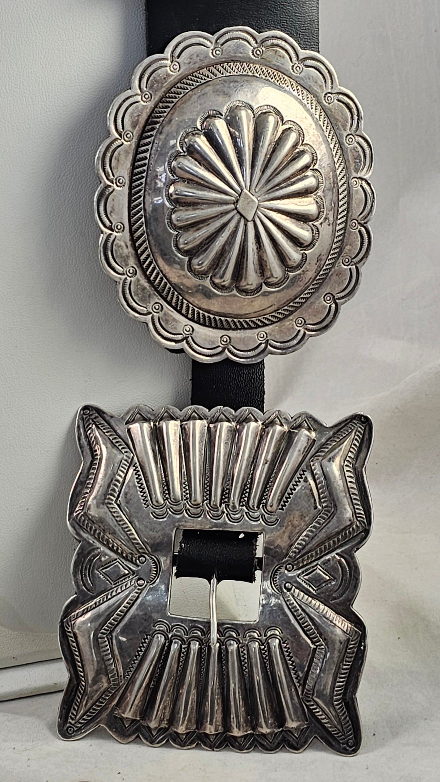 Vintage Navajo Stamped Concho Belt
