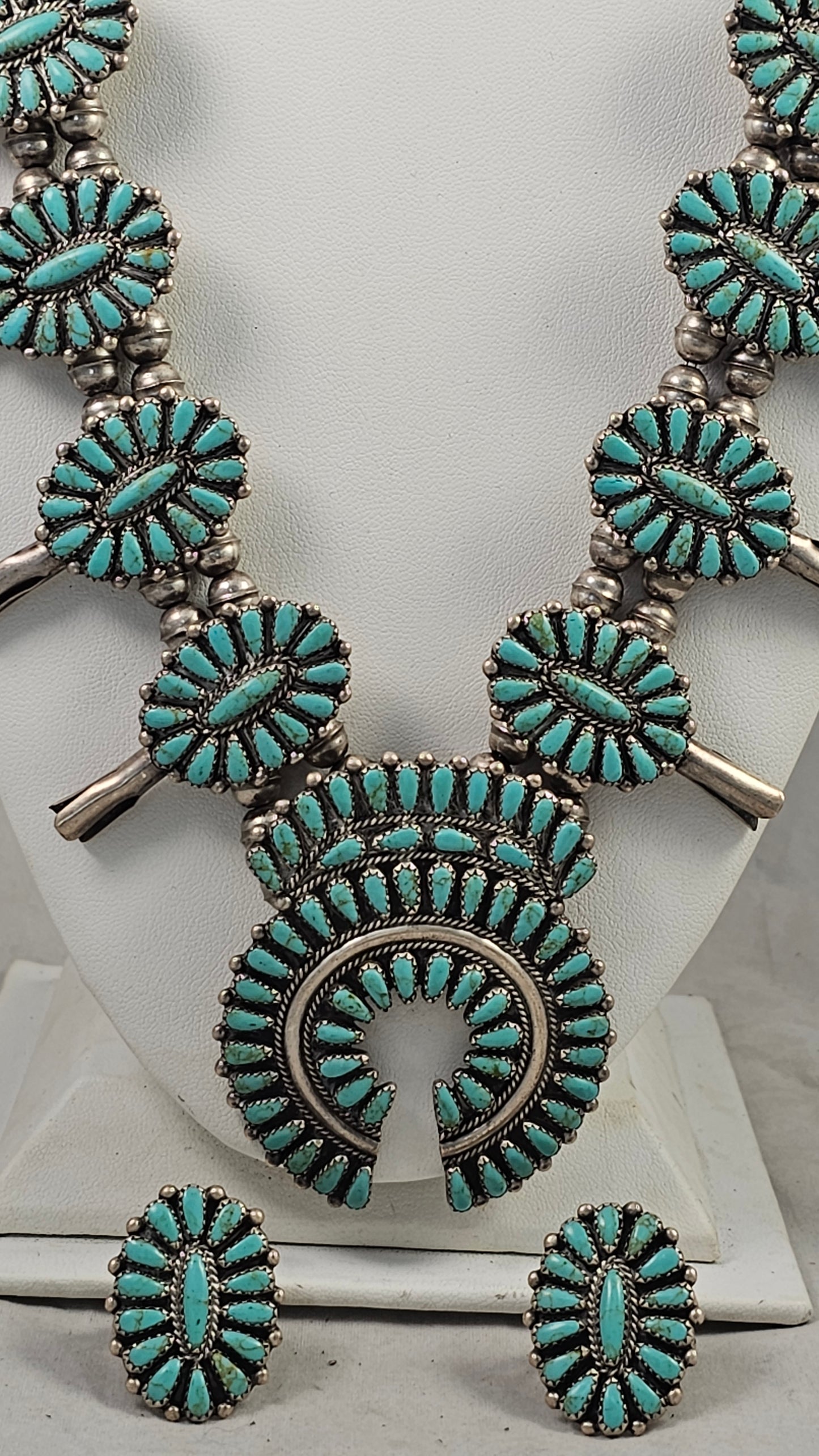 Squash blossom necklace & rings set