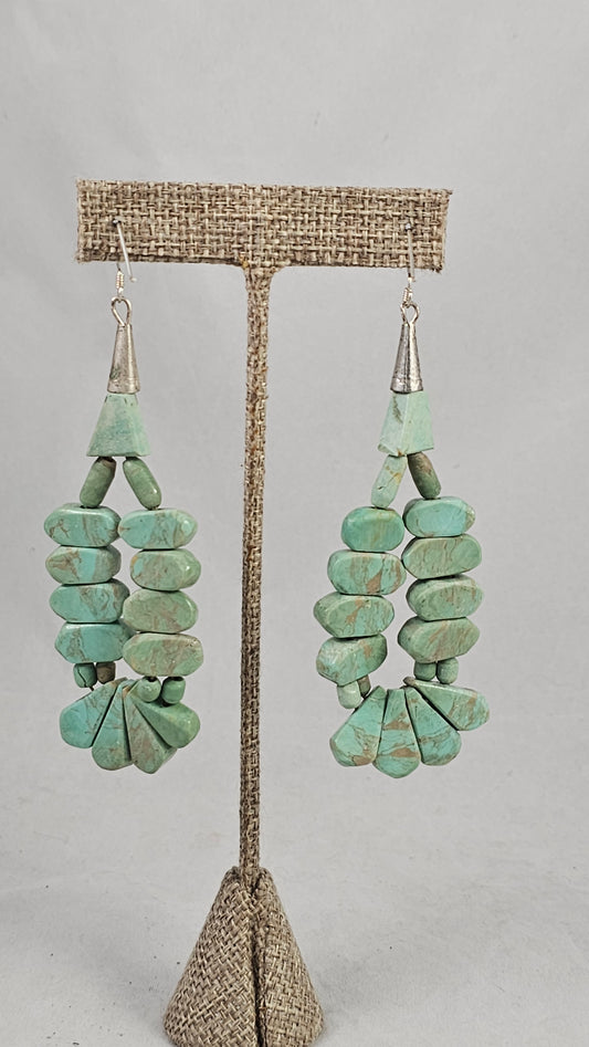 Turquoise slab earrings