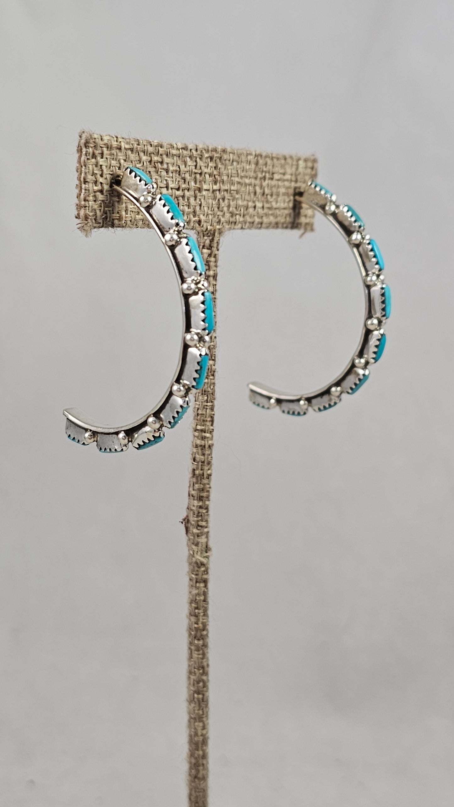 Zuni Needlepoint hoop earrings