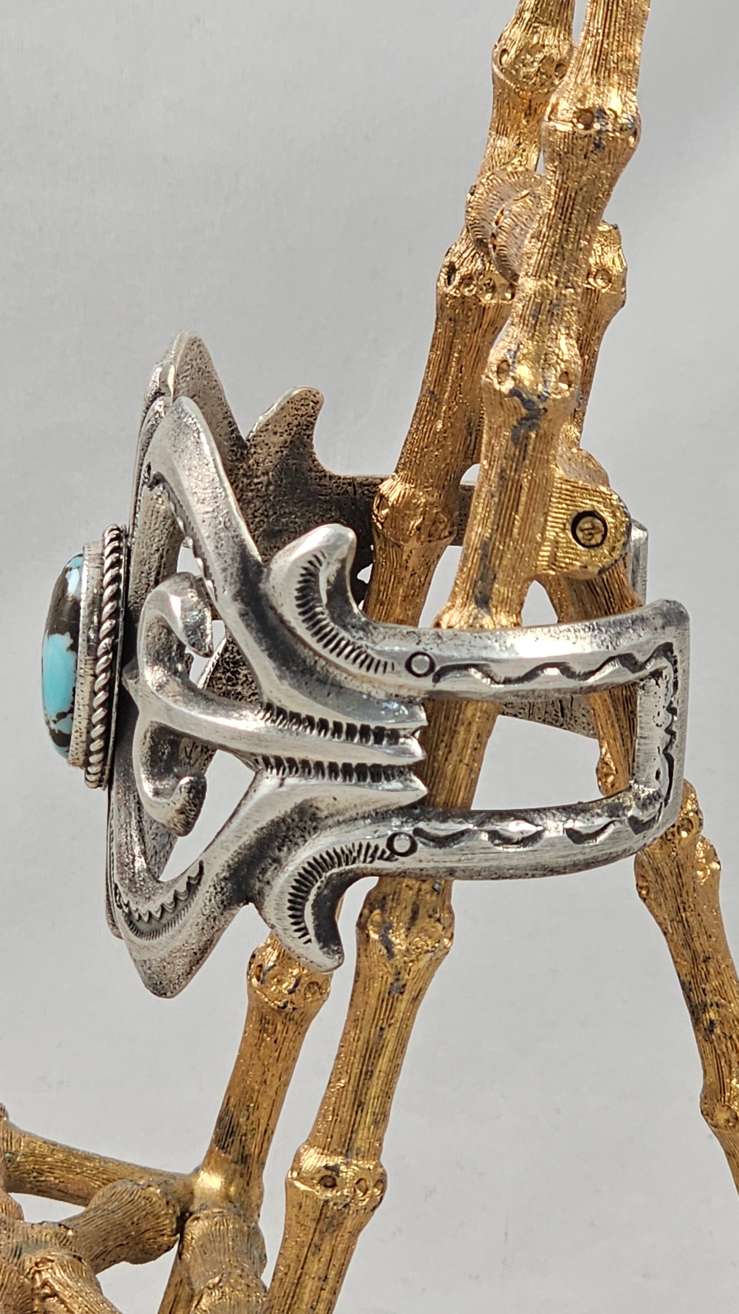 Sandcast turquoise bracelet