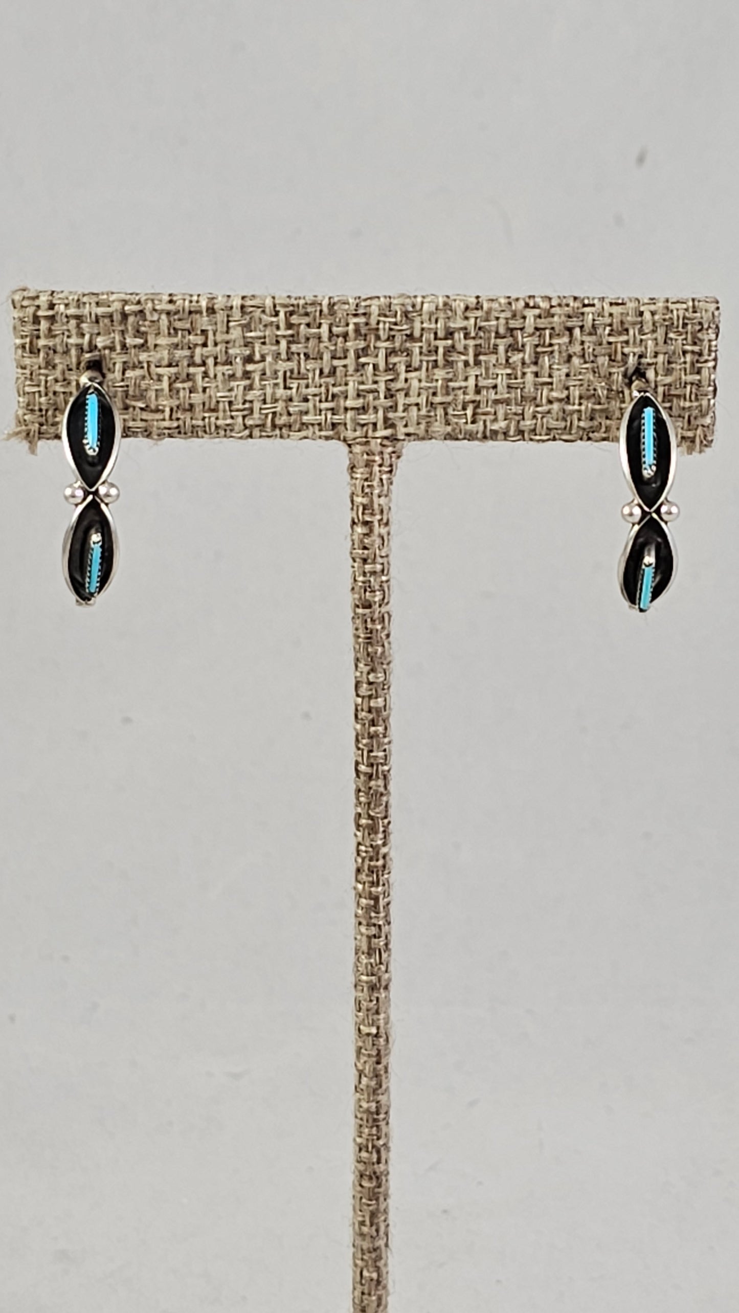 Zuni needlepoint turquoise earrings