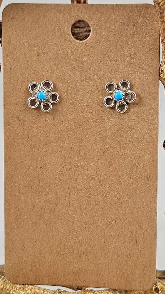 Turquoise daisy earrings