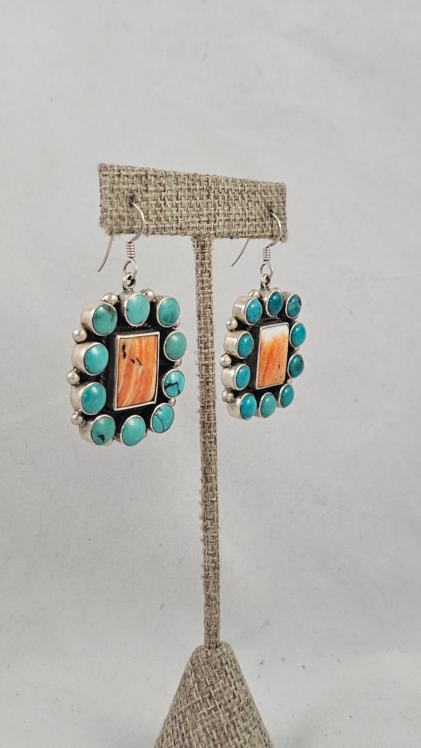 Turquoise and Spiney oyster earrings