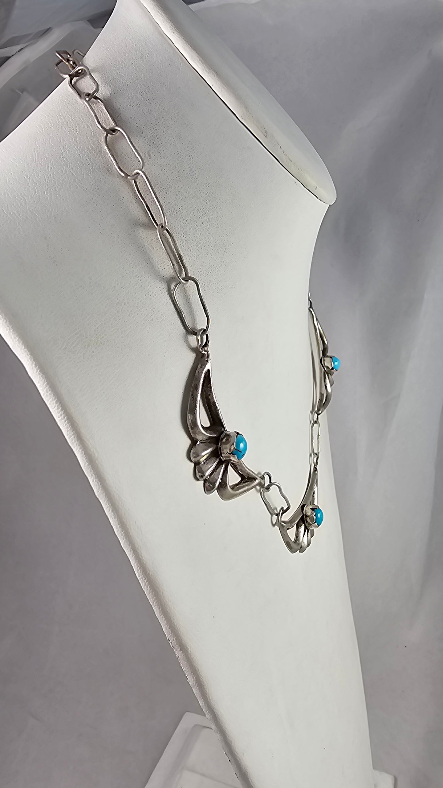 Sandcast turquoise necklace