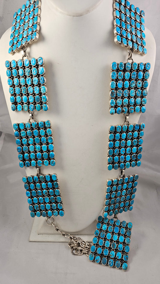 Concho belt turquoise multistone