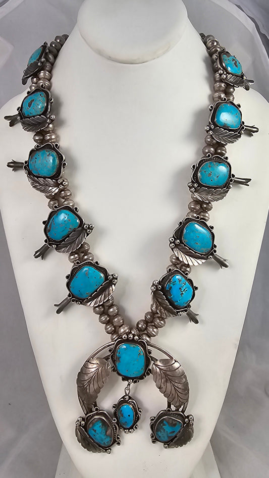 Morenci turquoise squash blossom necklace