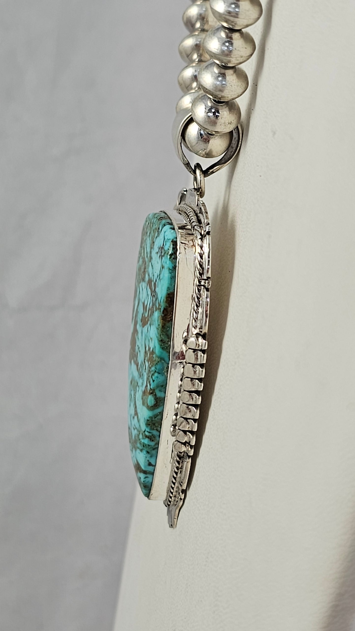Turquoise and sterling pendant