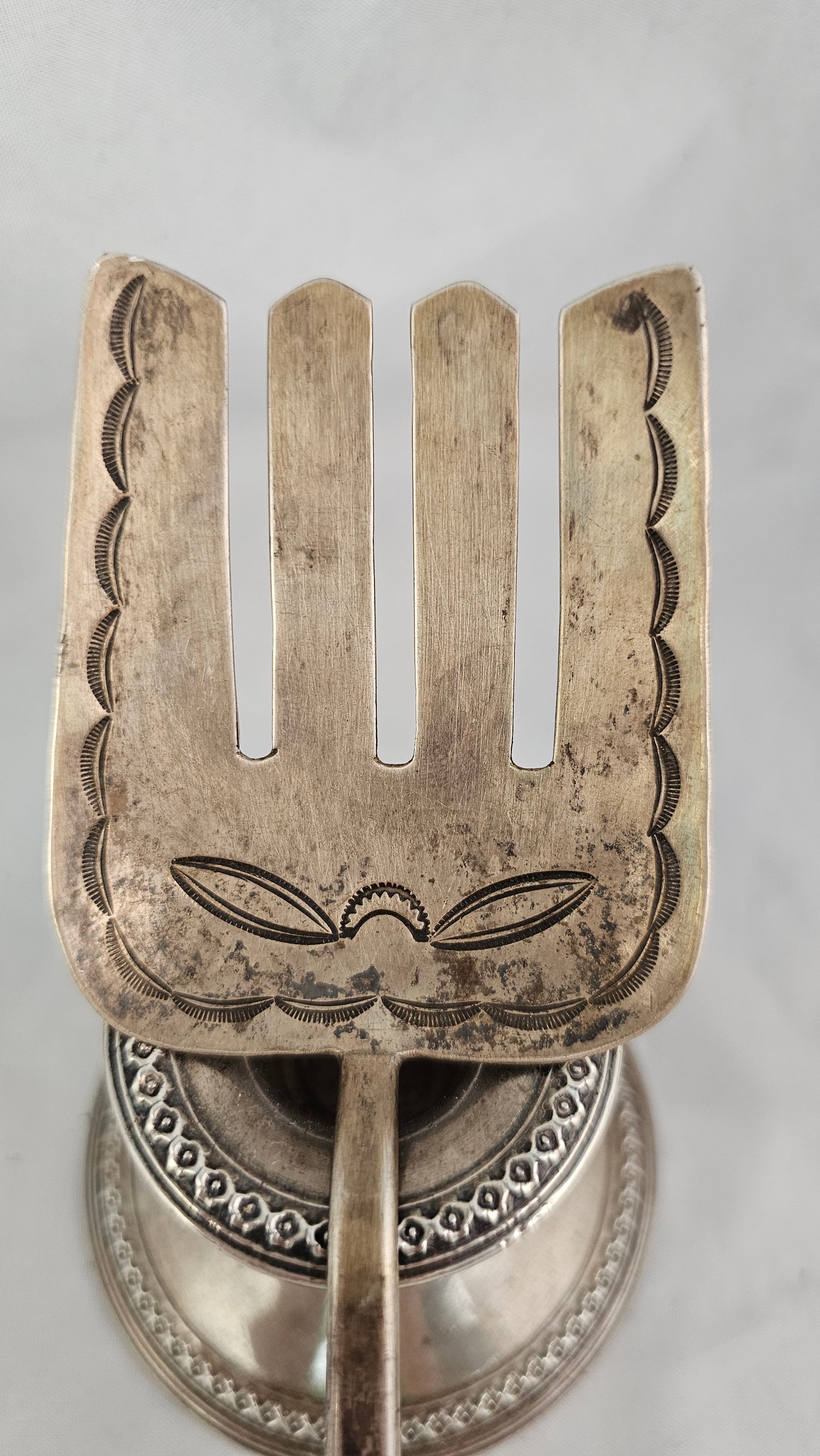 Salad fork & spoon sterling and turquoise
