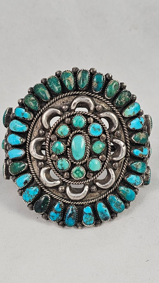 Vintage turquoise cluster bracelet