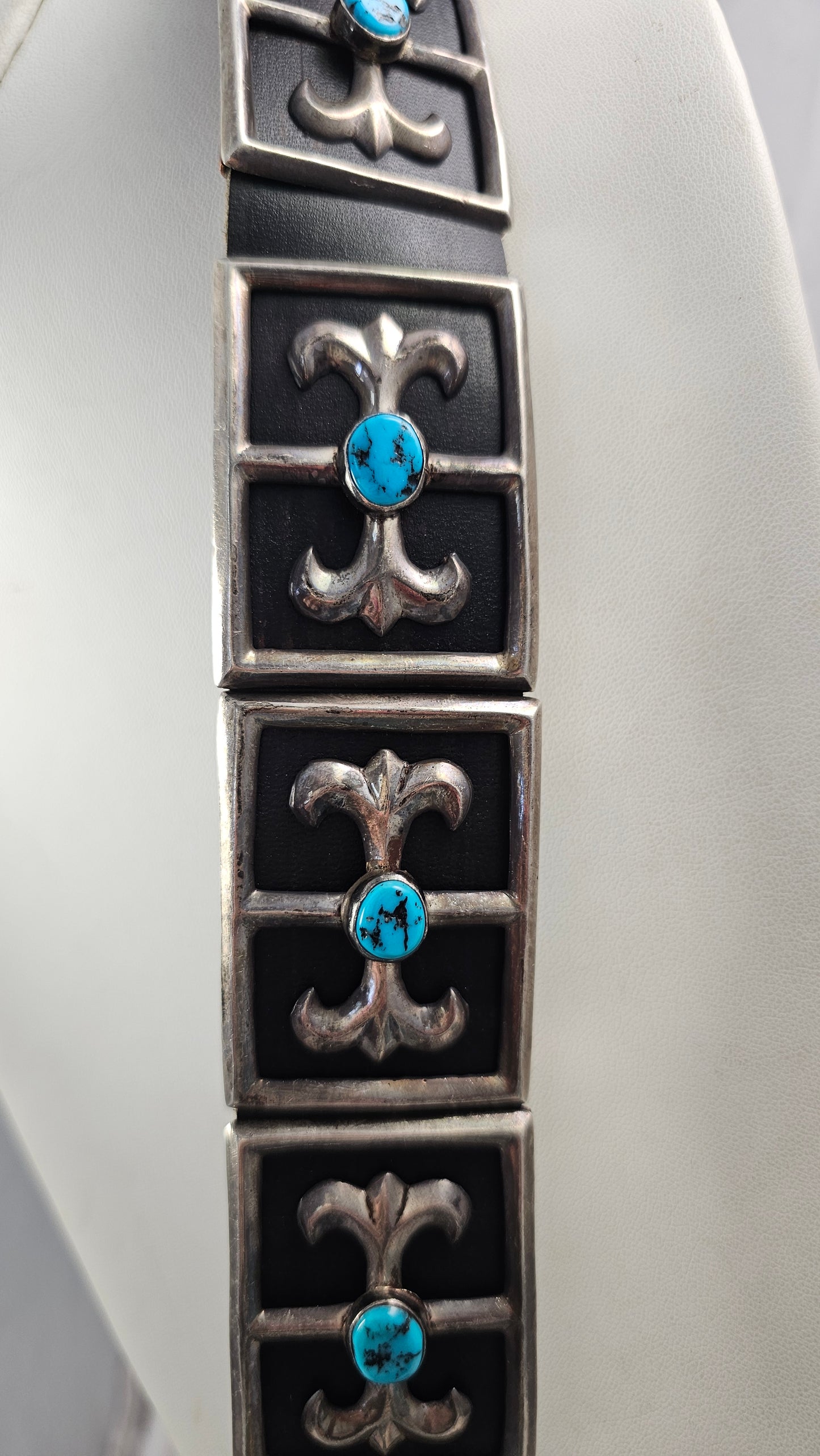 Fleur de lis turquoise concho belt