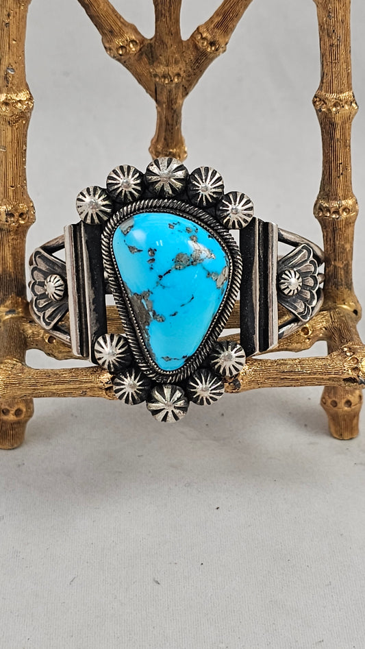 Turquoise and sterling bracelet