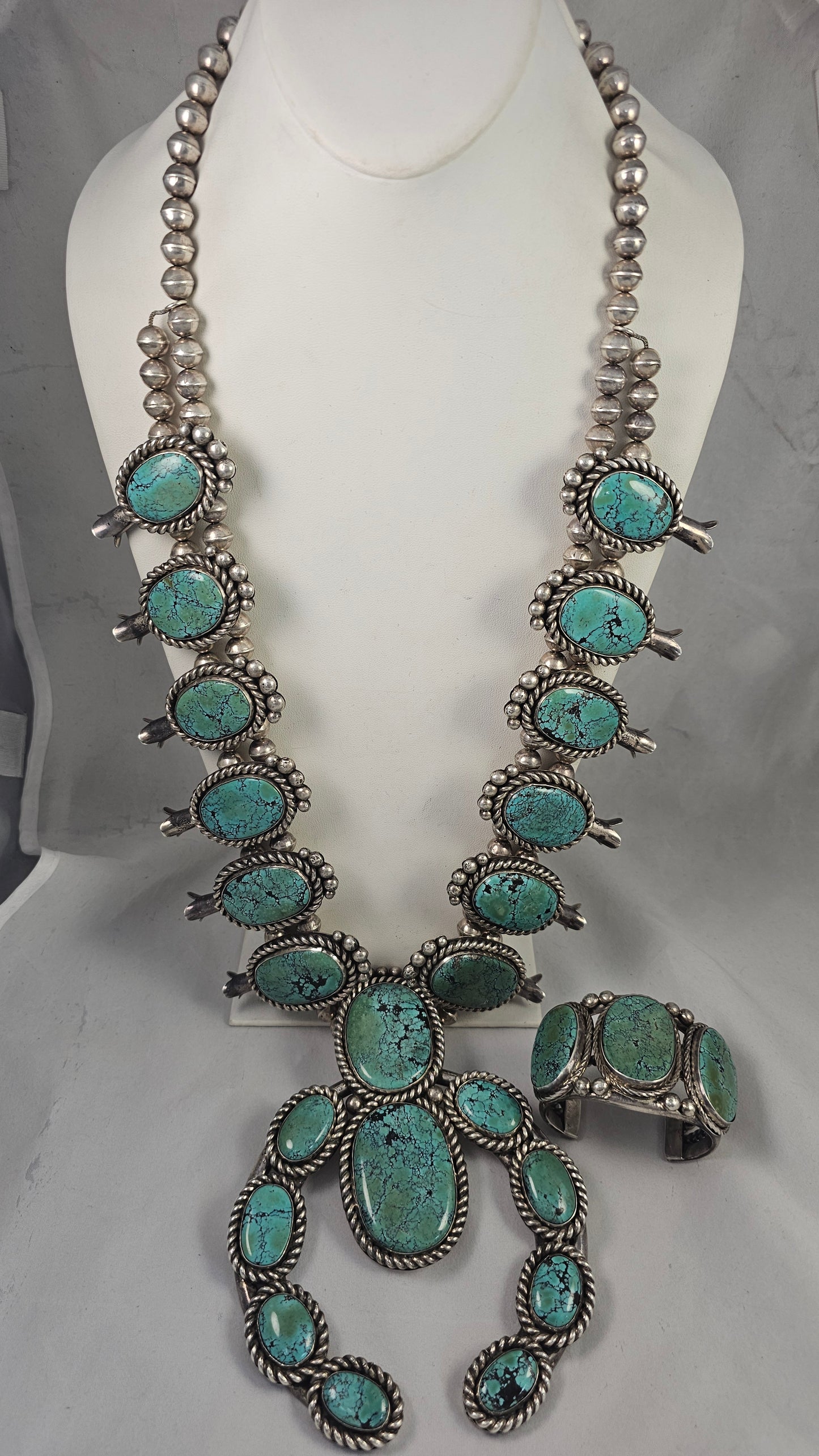 Squash blossom necklace and bracelet set