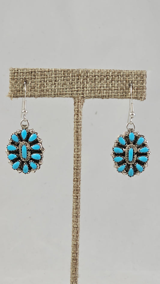 Turquoise cluster earrings