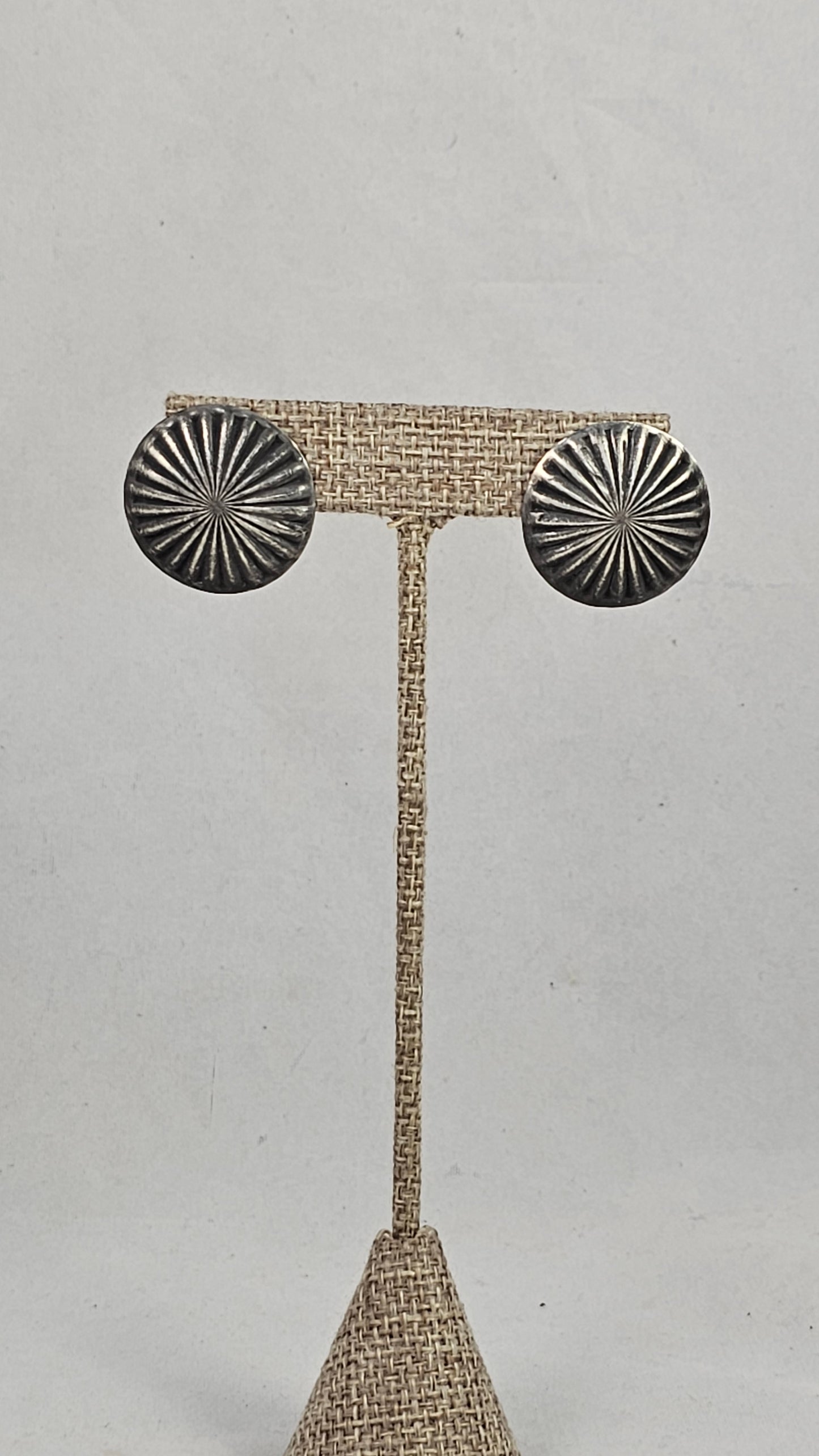 Sterling button earrings