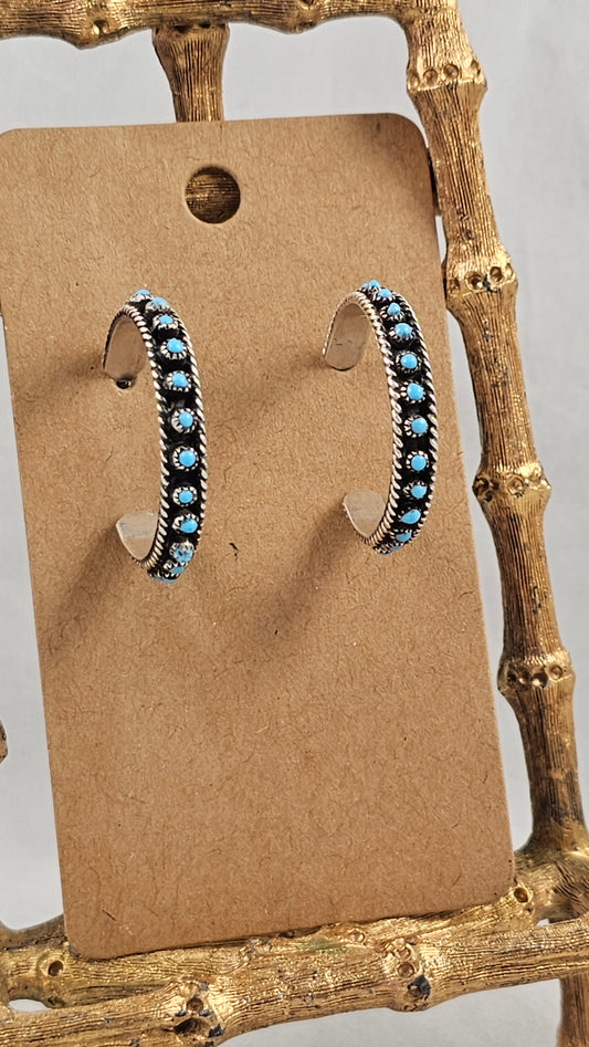 Snake eye hoop earrings