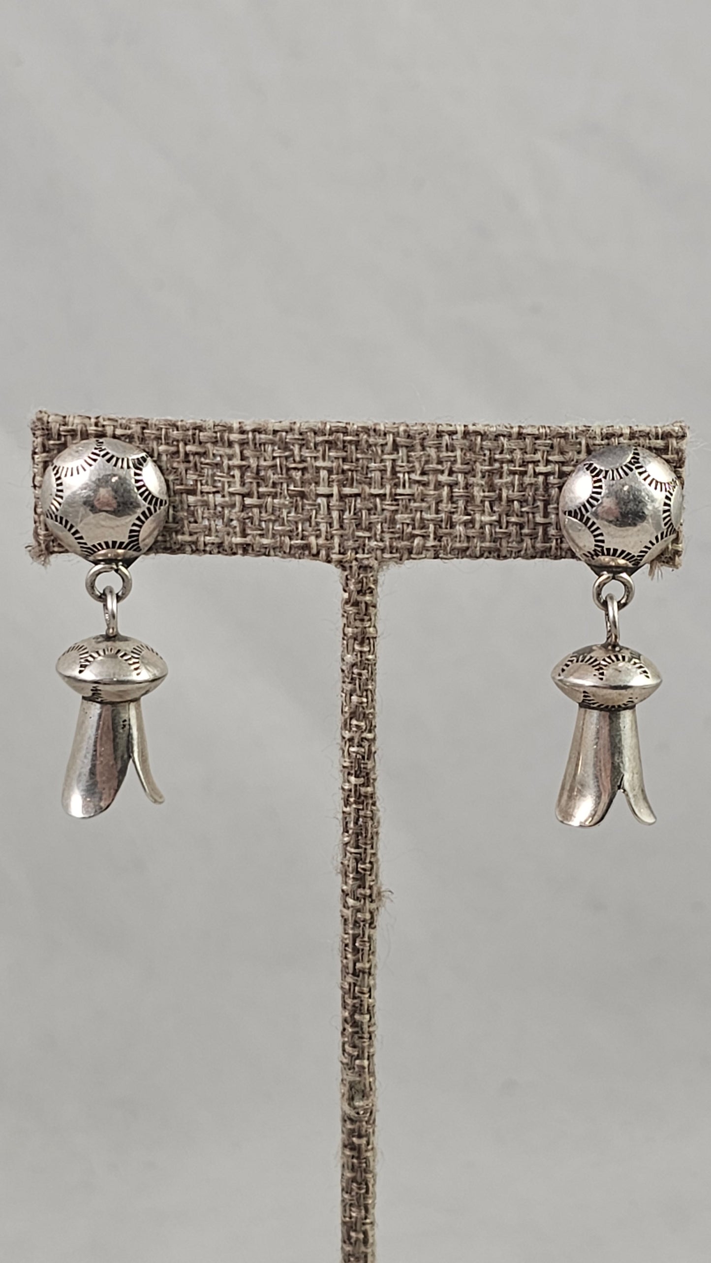 Navajo Pearl Blossom dangle earrings