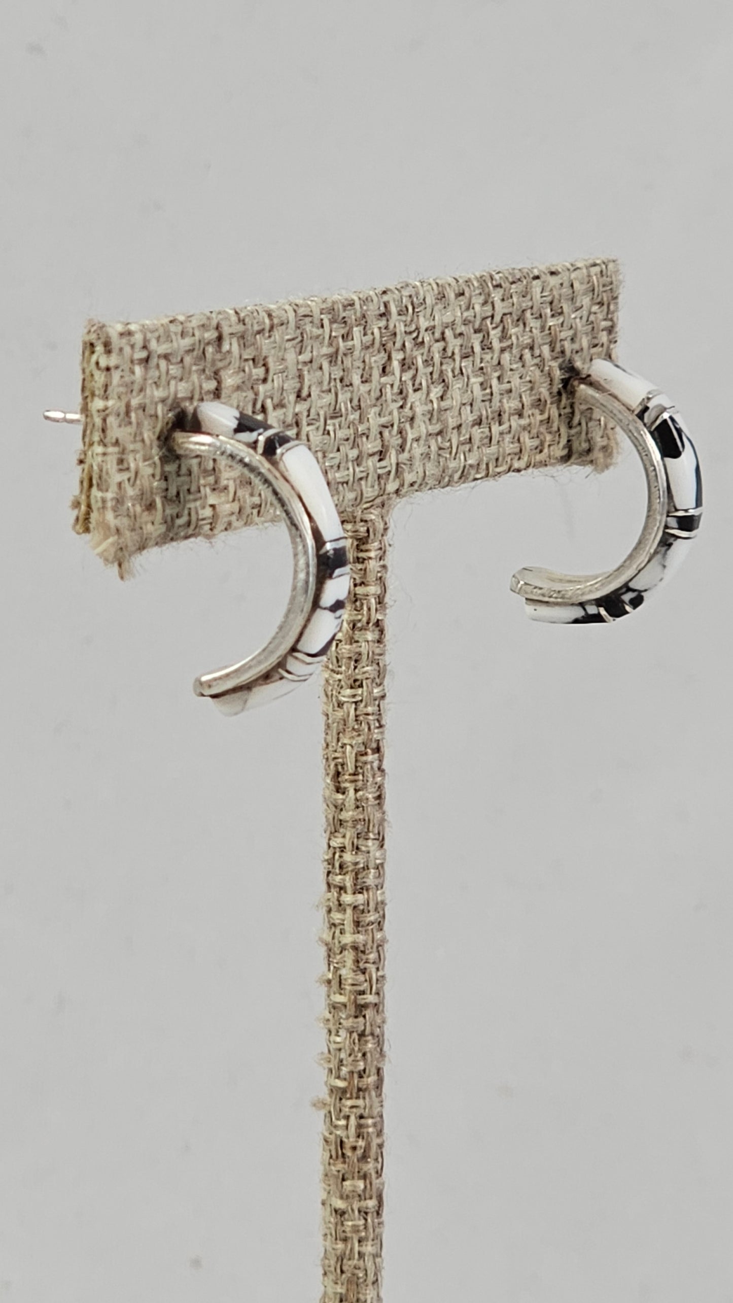 White Buffalo inlay earrings