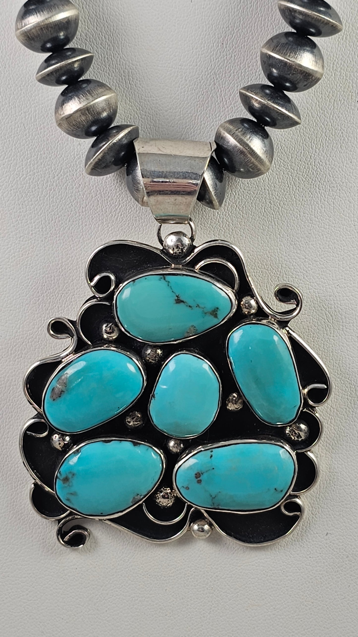 Turquoise and sterling pendant