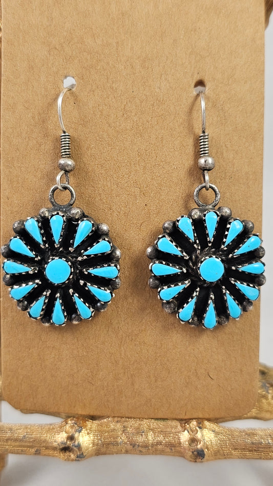 Block Turquoise cluster earrings