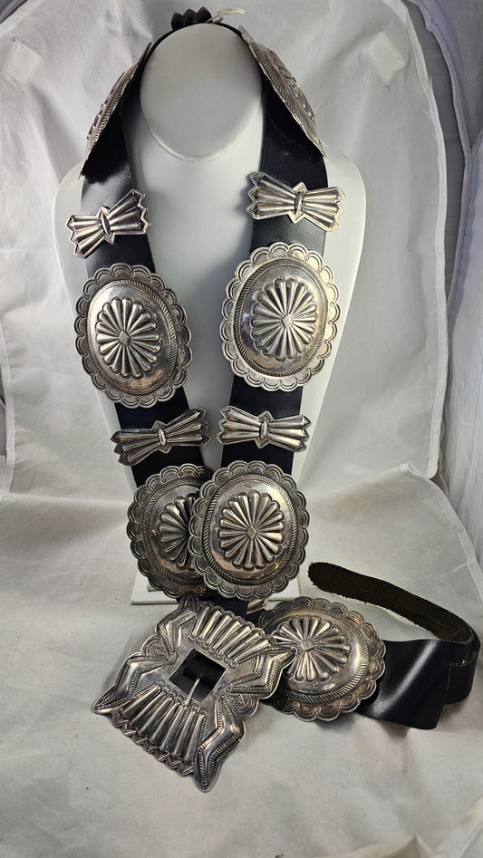 Vintage Navajo Stamped Concho Belt